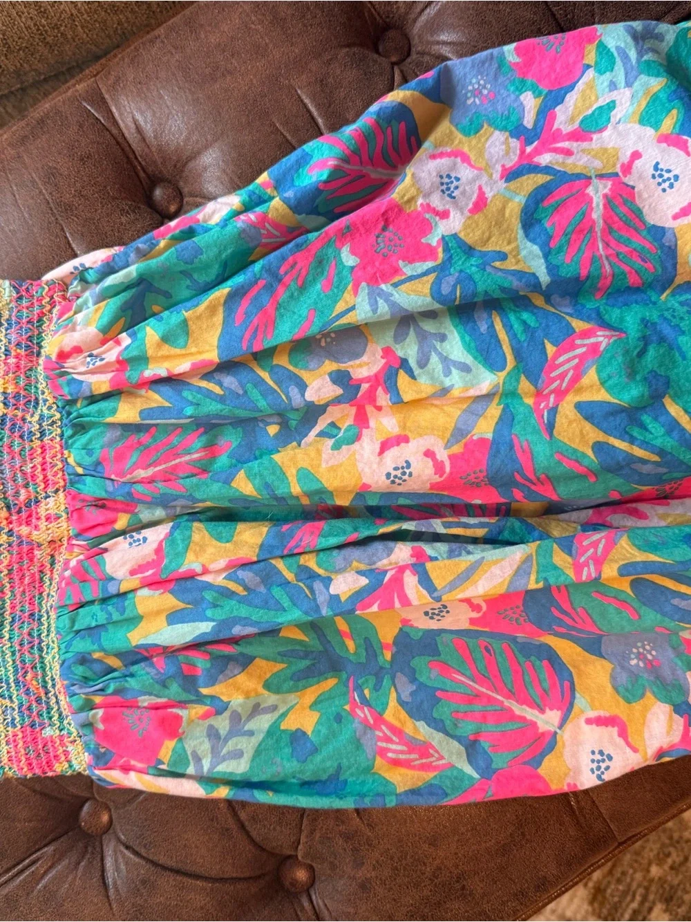Cat & Jack Tropical Print Sundress — Pink, Teal, Yellow